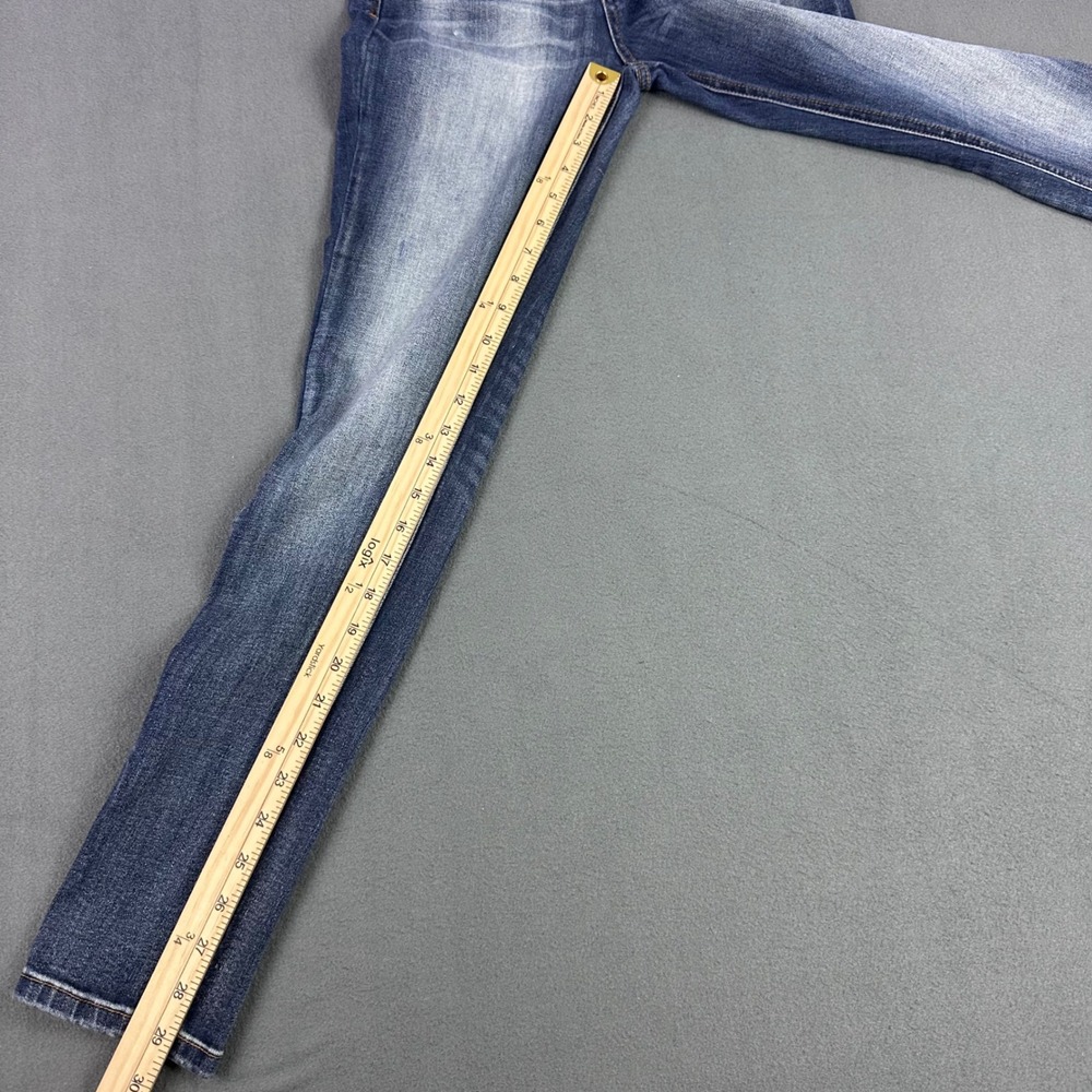Indigo Rein Womens Skinny Jeans Size 7 Dark Wash Whiskered Stretch Denim Slim - Picture 3 of 9